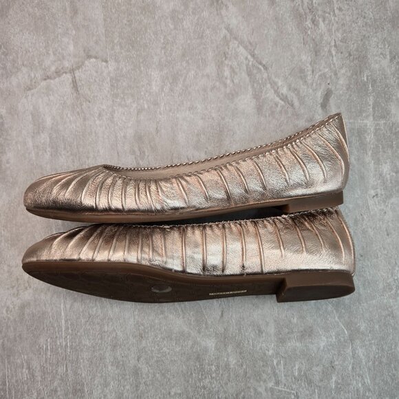 Louise et Cie Ballet Flats Size 7 Metallic Gold Leather Comfort Ballerina Shoes - Picture 6 of 11
